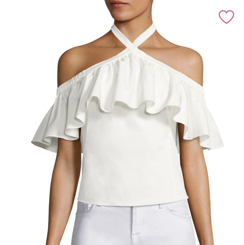 Rebecca Taylor Cold Shoulder Flounce Halter Top 4